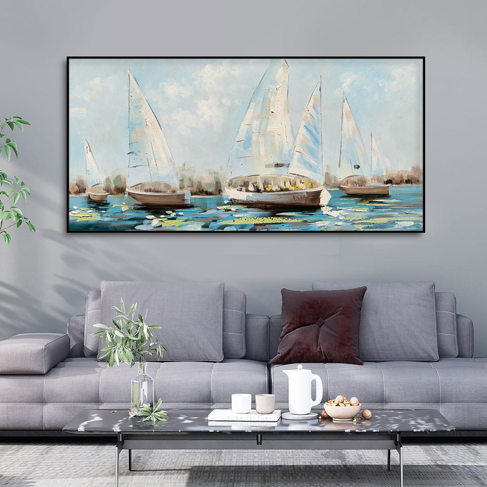 Watercolor Painting of Sailing Boats Canvas Wall Painting