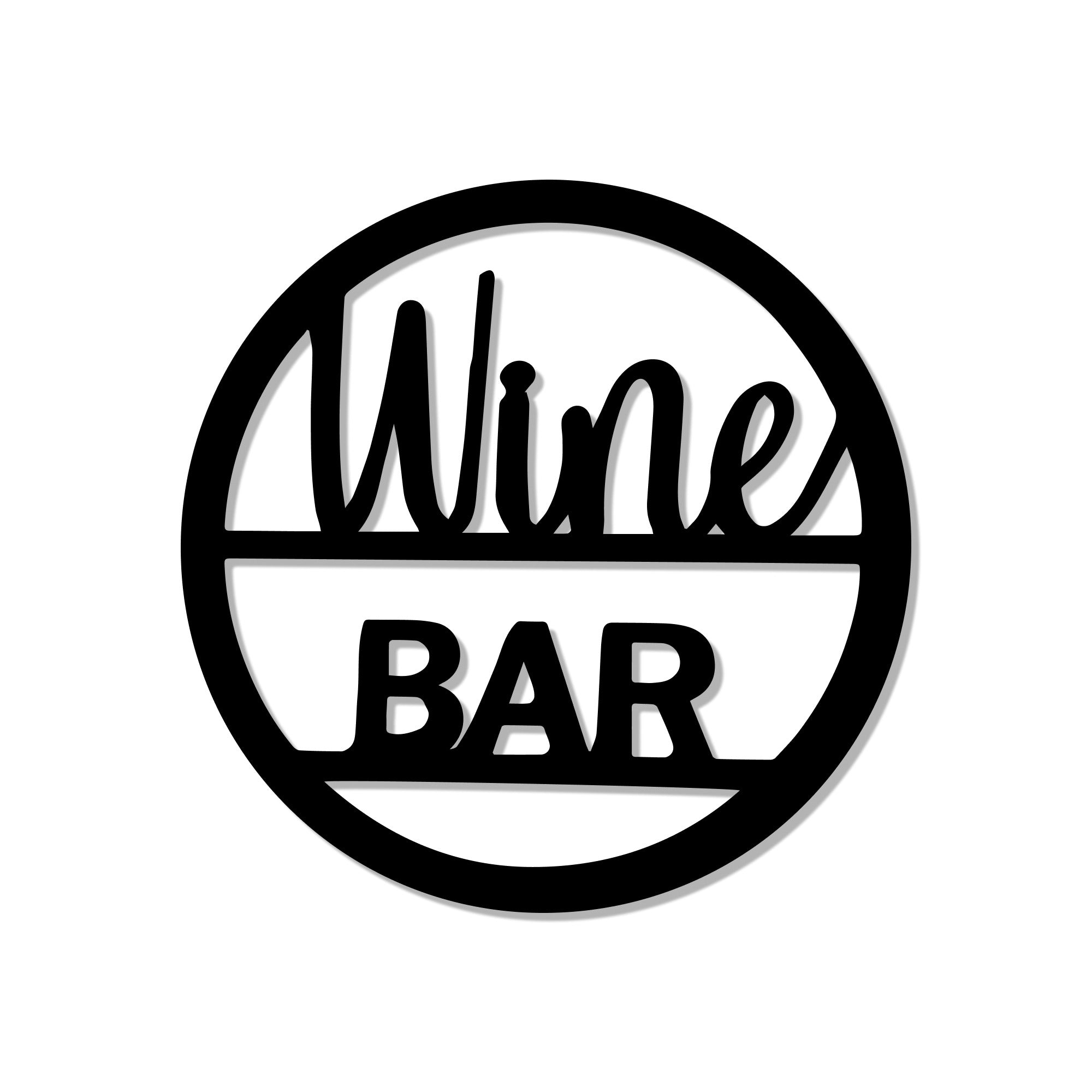 Wine Bar Text Sign Metal Art Wall Decor