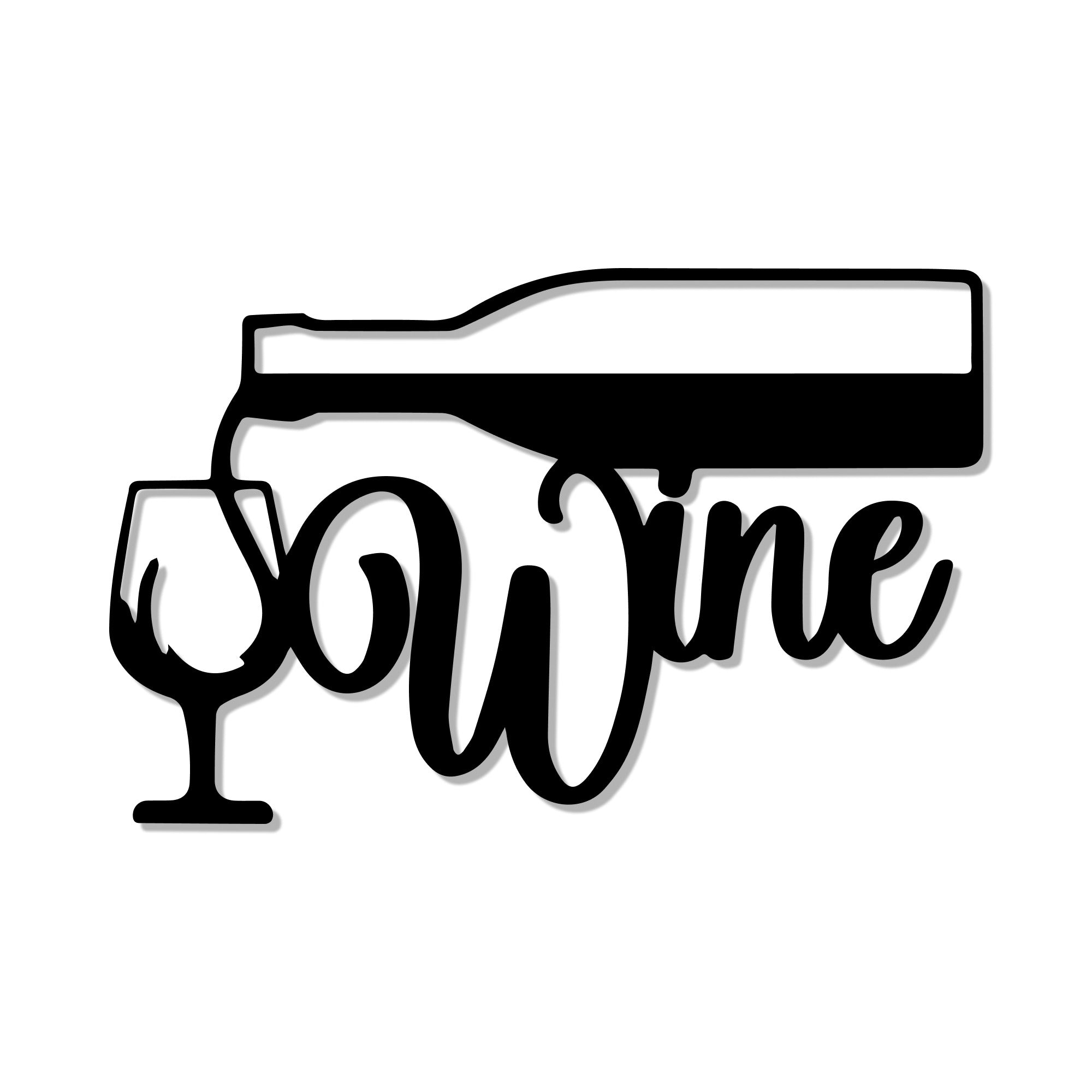 Wine Pouring in Glass Metal Wall Art Decor