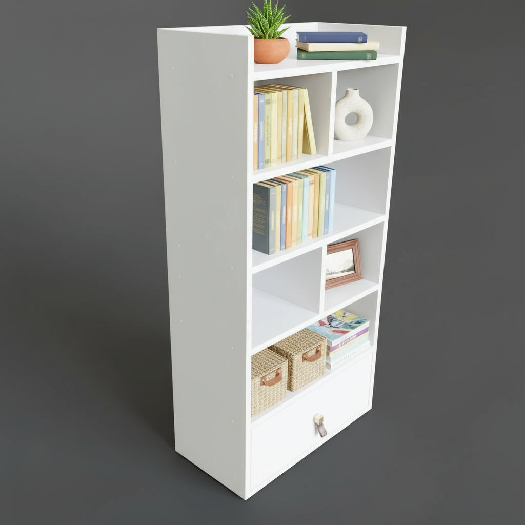 Wooden Book Rack with Storage Drawer | Modern Home & Office Bookshelf