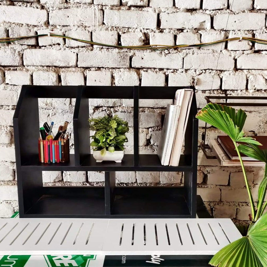 Wooden Desk File Organizer | Multi-Slot Document Storage Rack
