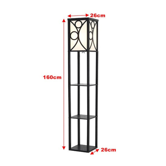 Wooden Display Shelf Lamp for Bedroom and Living Room