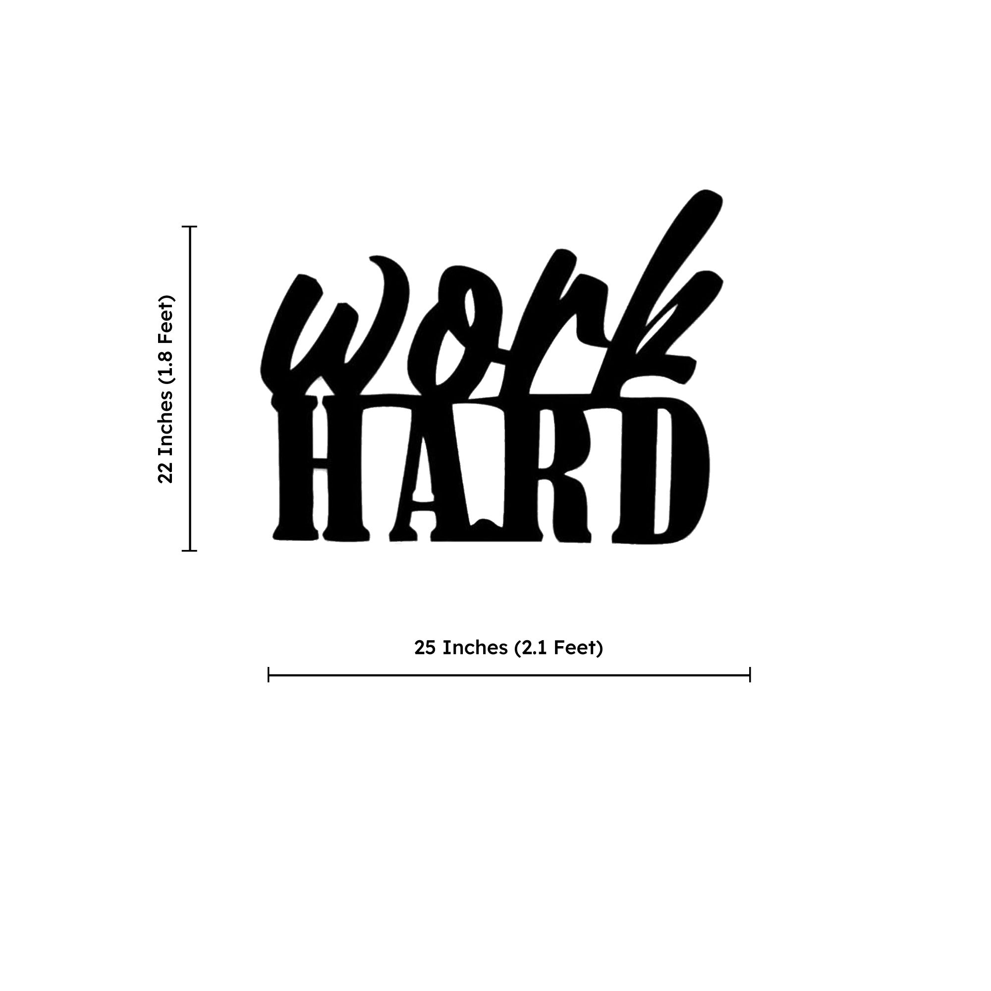 Work Hard Text Design Metal Art Wall Decor