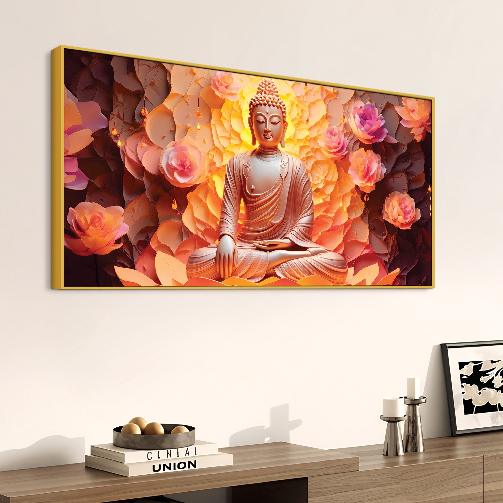 Zen Buddha Meditation Painting for Calm Interiors
