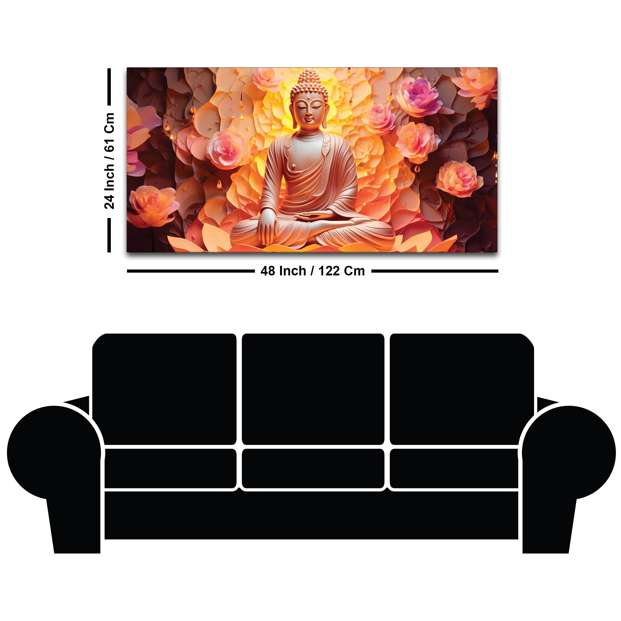 Zen Buddha Meditation Painting for Calm Interiors