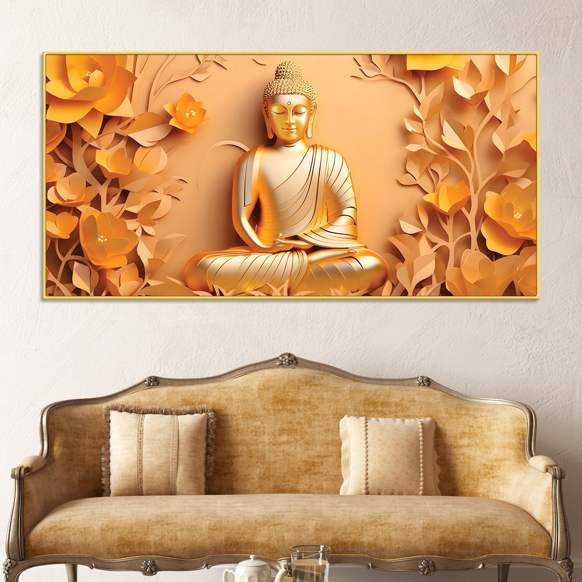 Zen Buddha Painting for Calm Living Spaces