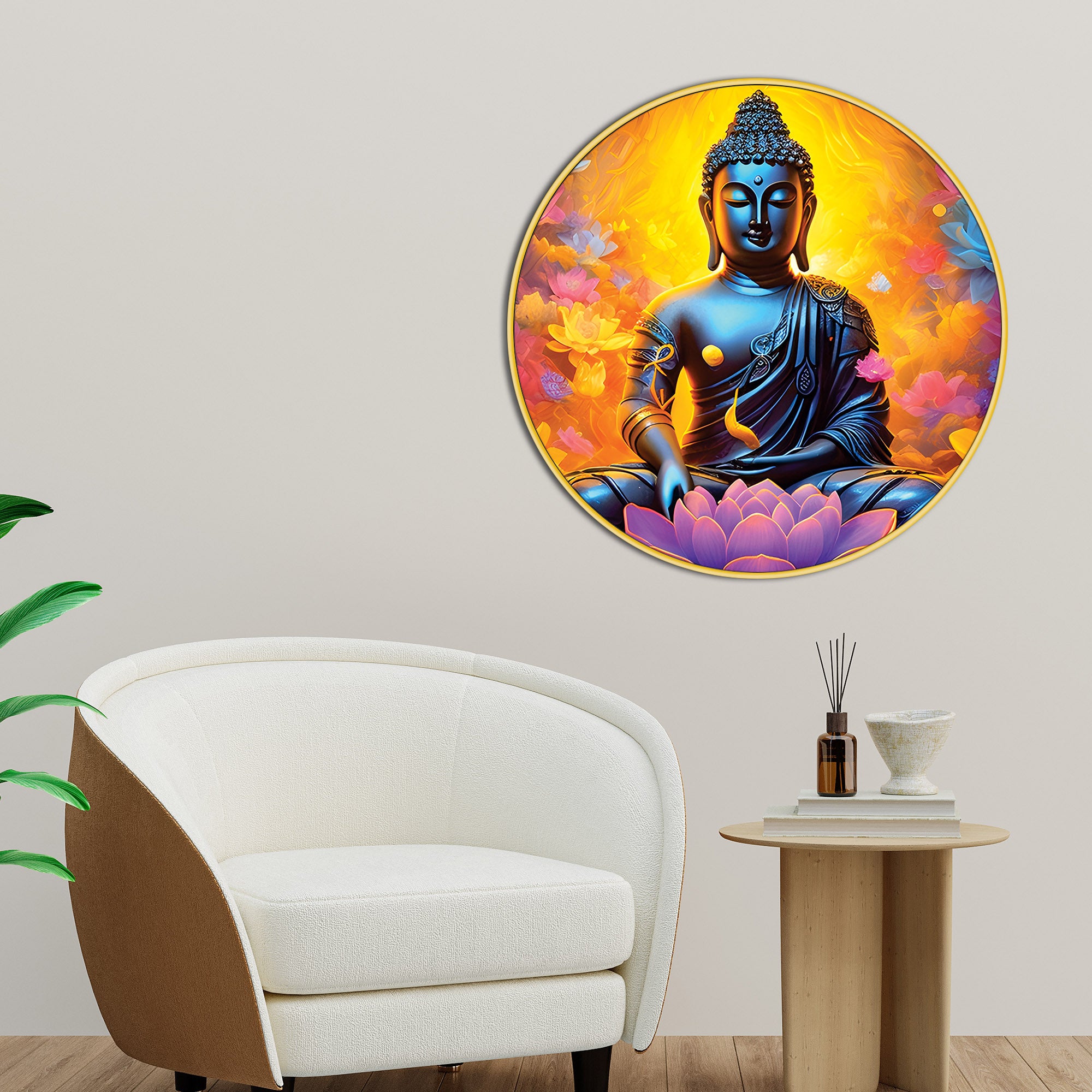 Zen Buddha Round Wall Décor Painting