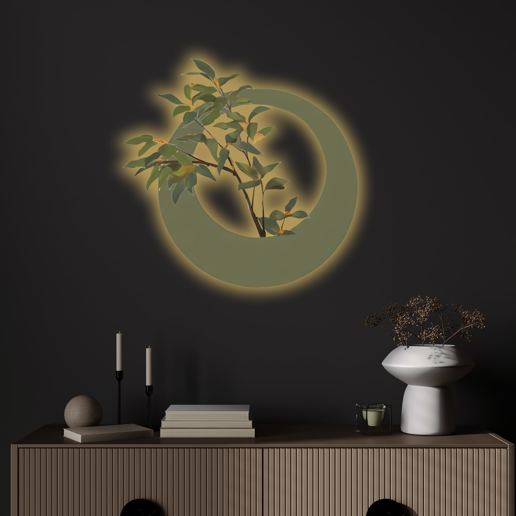 zen-halo-botanical-glow-3d-wall-art-home-decor