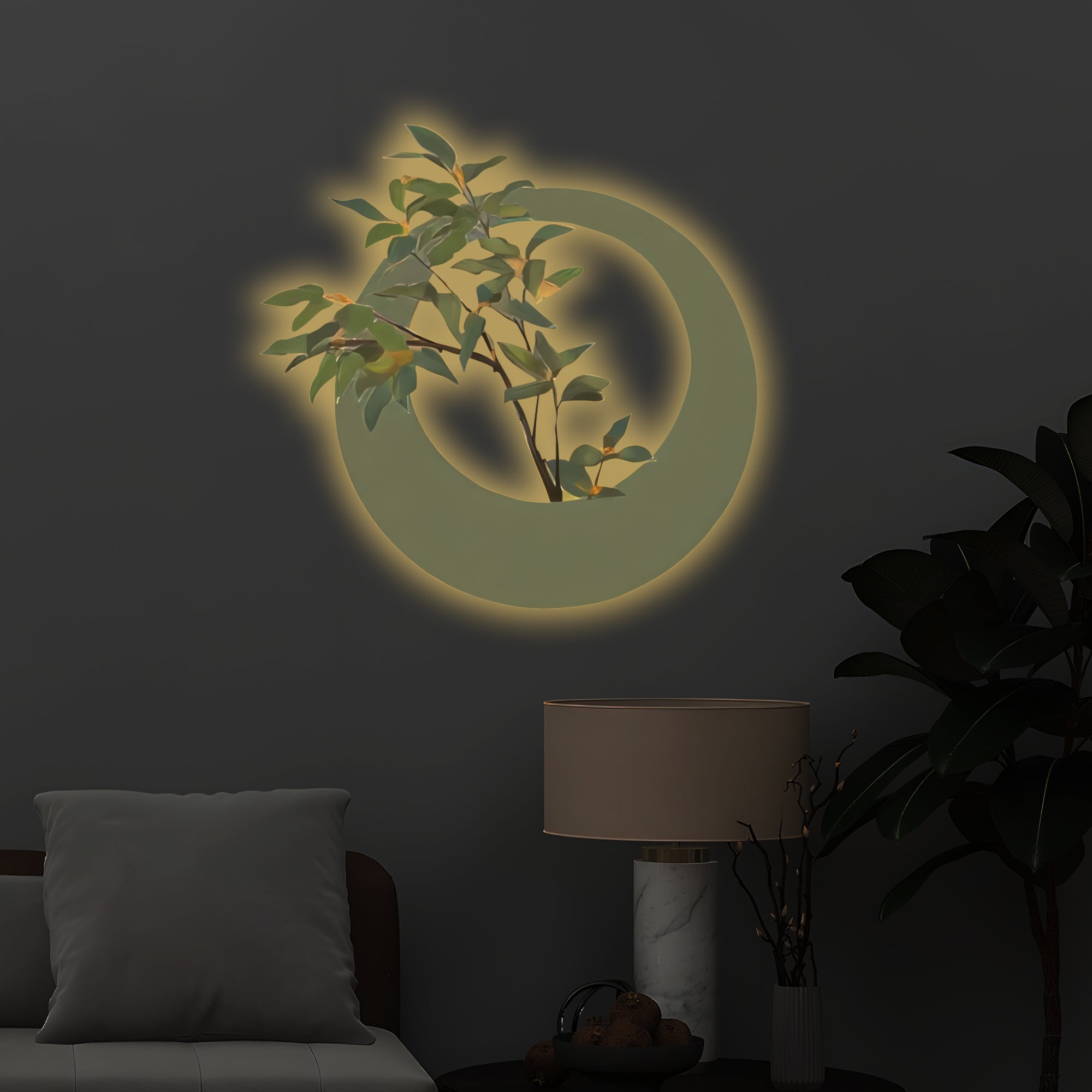 zen-halo-botanical-glow-3d-wall-art-home-decor