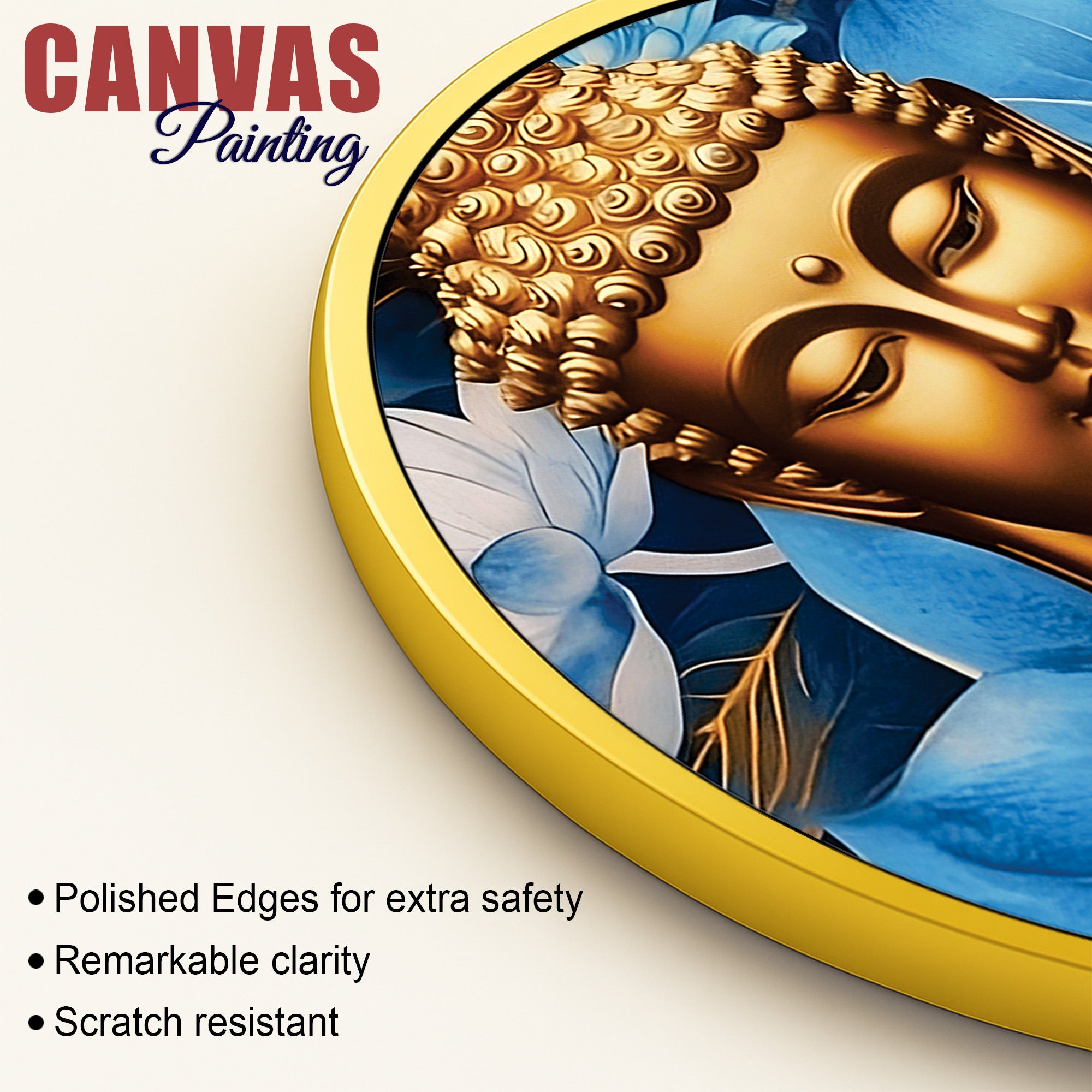 Zen Inspired Buddha Round Shape Painting