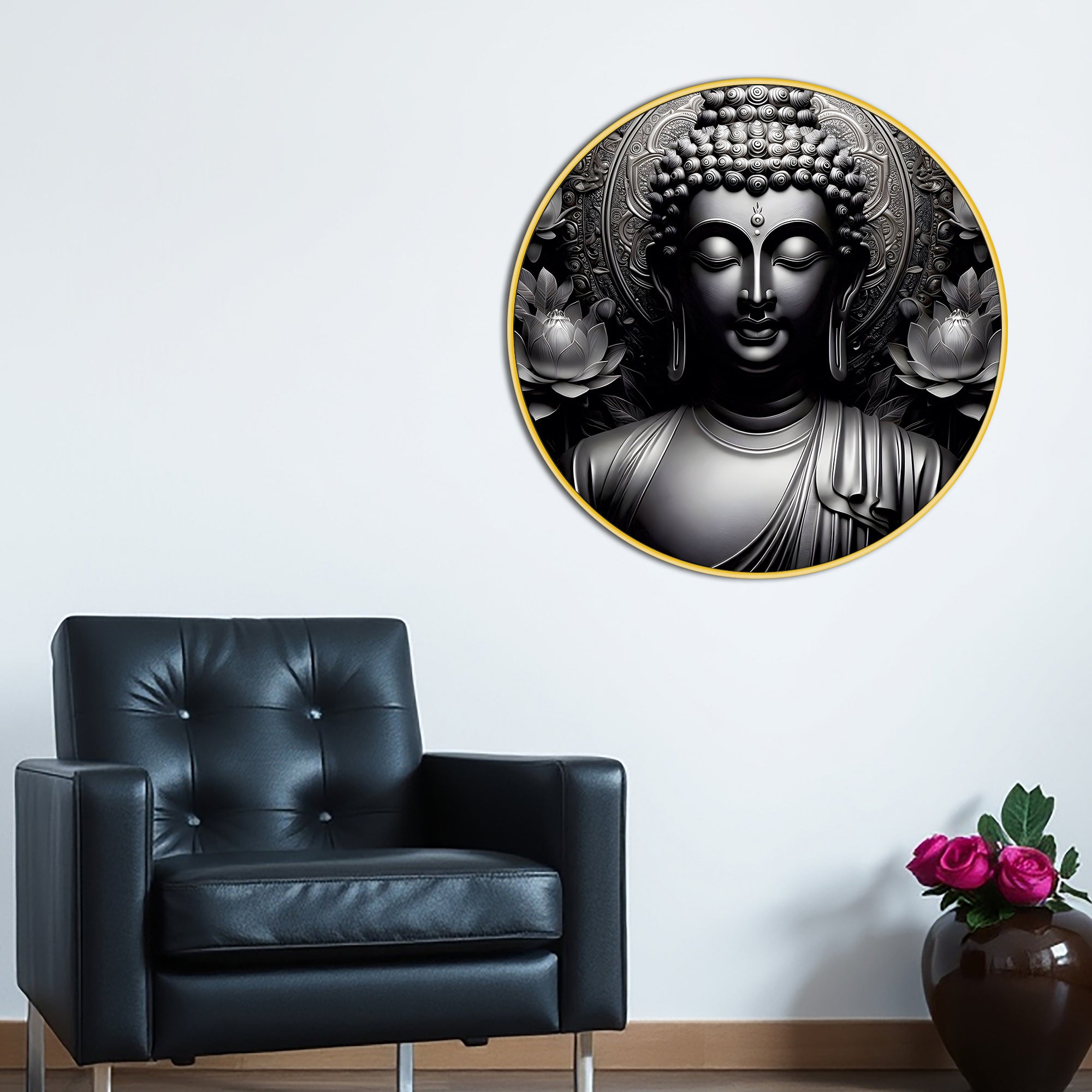 zen-style-buddha-round-wall-art-painting