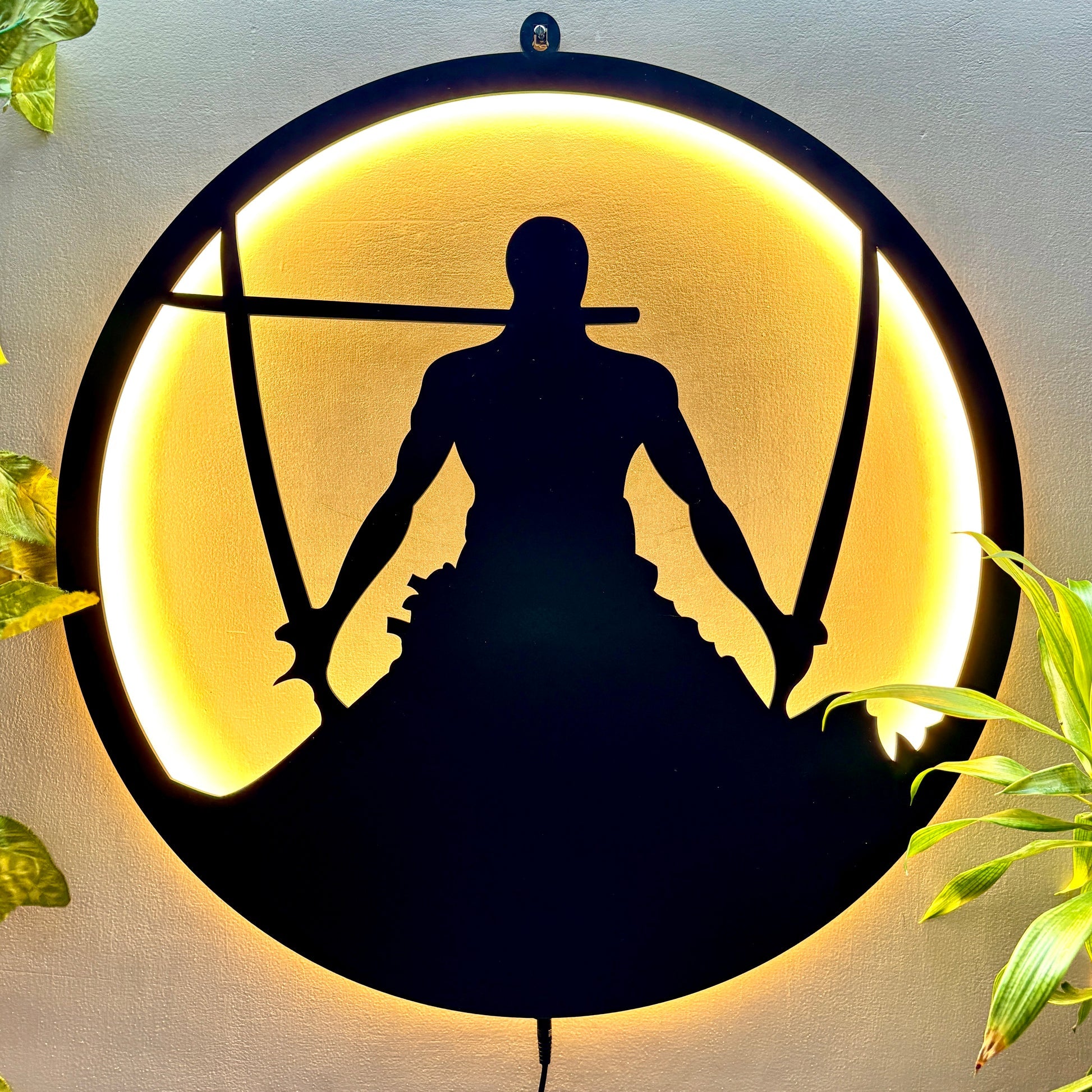 Zoro Samurai LED Wall Art with Sword Design