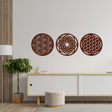  Geometric Design in Circles Premium Wooden Wall Hanging