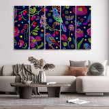  Flowers & Butterfly Canvas Wall Painting