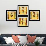 Decorative and Dancing Frame Wall Painting Set of 4