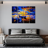 Sunset Background Premium 4 Pieces Wall Painting