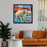 Polar Bear Glacier Wall Painting Floating Frame