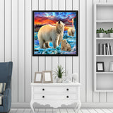 Polar Bear Glacier Wall Painting Floating Frame