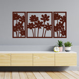  Wooden Brown Flowers Design Wall Hanging