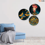  Butterflies Premium Wall Plates Painting Set of Three