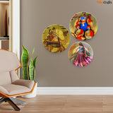 Traditional Rajasthani Culture Art Wall Plates Set of 3