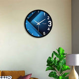 3D Blue And Black Wall Clock