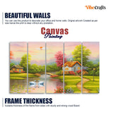 Houses Canvas Wall Painting of Five Pieces