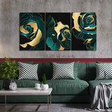 Rose Flower Wall Painting of 3 Pieces