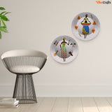 Dance Ceramic Wall Hanging Plates of Two Pieces