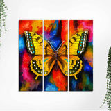Beautiful Butterfly Wall Painting of 3 Pieces