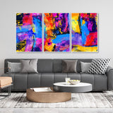 Beautiful Color Blend Artwork Floating Canvas Wall Painting Set of 3