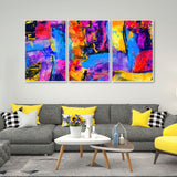  Color Blend Artwork Floating Canvas Wall Painting Set of 3