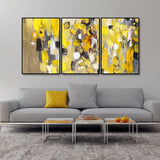  Texture Abstract Art Floating Wall Painting Set of 3