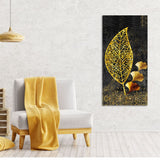 Golden Leaf Canvas Wall Painting 