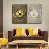 Golden Pattern Canvas Wall Painting of Two Pieces
