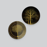  Golden Tree Wall Hanging Plates of Two Pieces