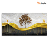  Art of Trees and Deer Premium Wall Painting