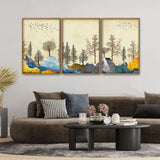 Beautiful Mountain Canvas Wall Painting Set of Three