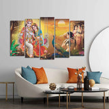  Radha Krishna Premium Wall Painting Set of Five Pieces