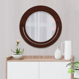 Beautiful Rounded Shape Designer Vanity Wooden Wall Mirror