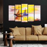  Scenery of Sailing Ship on the Ocean Wall Painting Set of Five