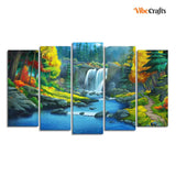 Beautiful Scenery Wall Painting Five Pieces
