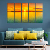 Sunset Horizon Five Pieces Canvas wall Painting