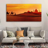 Wall Painting of Camel Caravan Heading to Taj Mahal