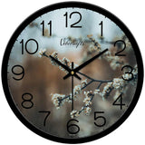 White Flower Print Wall Clock