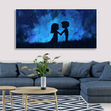 Beautiful Young Couple in Love Holding Hands Canvas Wall Painting