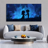 Young Couple in Love Holding Hands Canvas Wall Painting