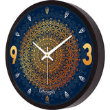  Blue Background Golden Mandala Designer Wall Clock