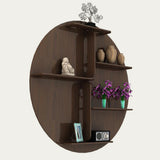  Designer Wooden Wall Shelf / Book Shelf / Night Light, Walnut Finish