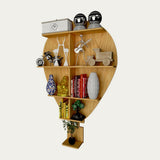  Balloon Backlit Designer Wooden Wall Shelf / Book Shelf / Night Light, Light Oak Finish